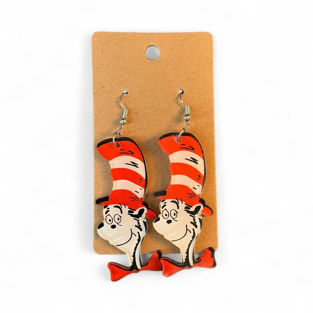 Dr. Suess Acrylic Earrings Book Character